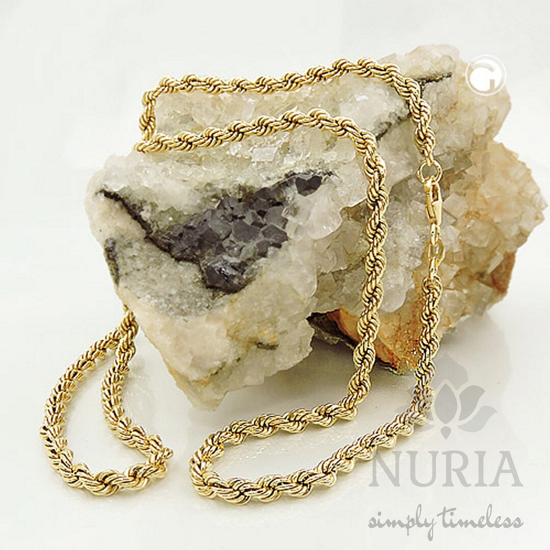 Solid Gold Necklace in French Rope Chain Style, a Massive and Elegant Necklace That Can Be