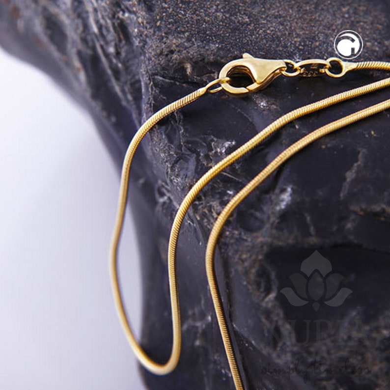 Solid Gold Snake Chain Necklace, Elegant and Classic Roundedged Snake Chain Necklace Etsy