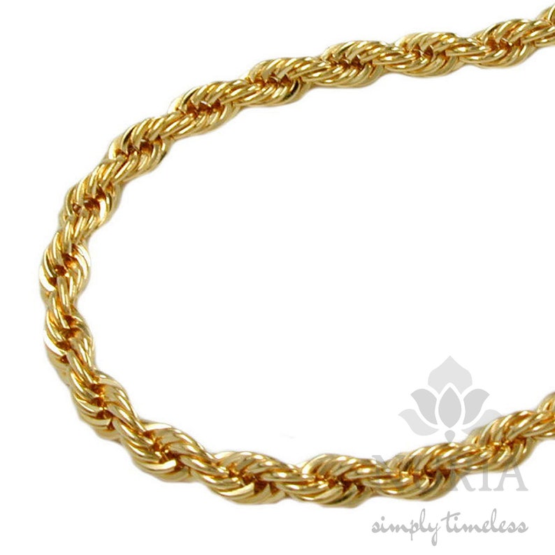 Solid Gold Necklace in French Rope Chain Style, a Massive and Elegant