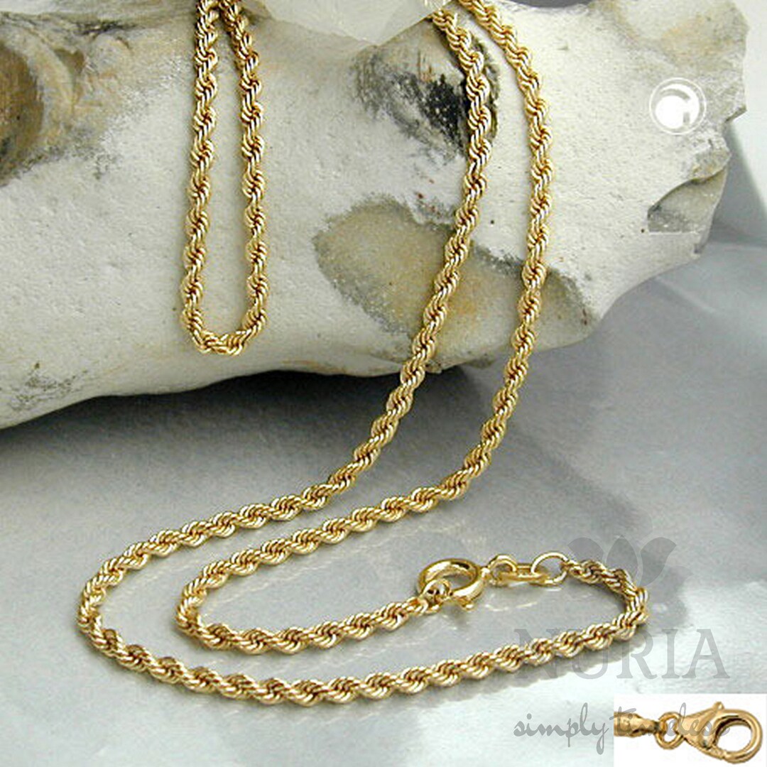Solid Gold Necklace in French Rope Chain Style, a Massive and Elegant