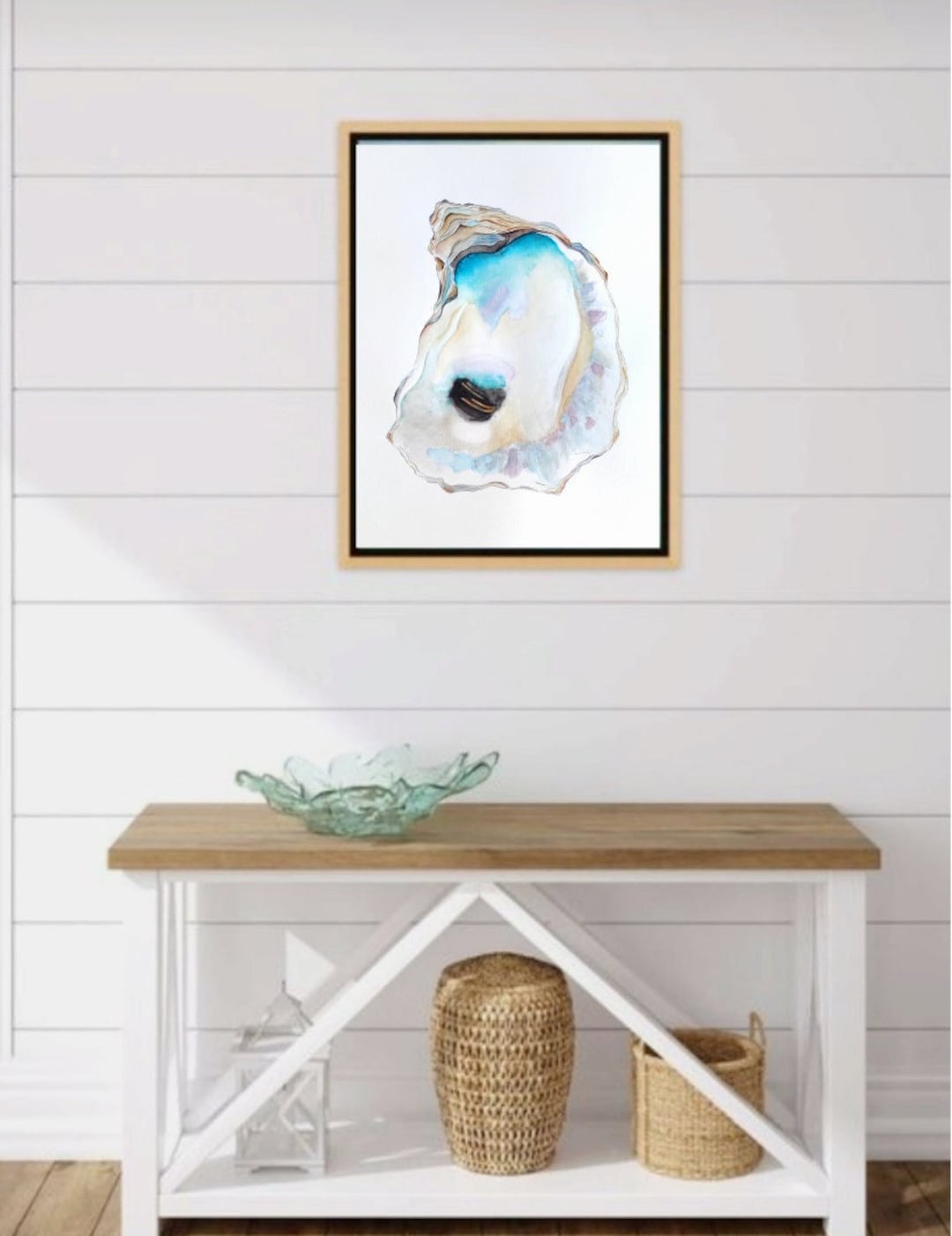 Watercolor Oyster, Oyster Painting, Sea Wall Decoration, Oyster Wall