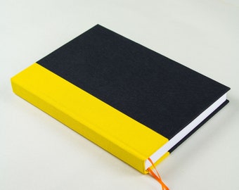 hand-bound blank sketchbook, black & yellow