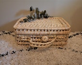 Handmade palm leaf suitcase