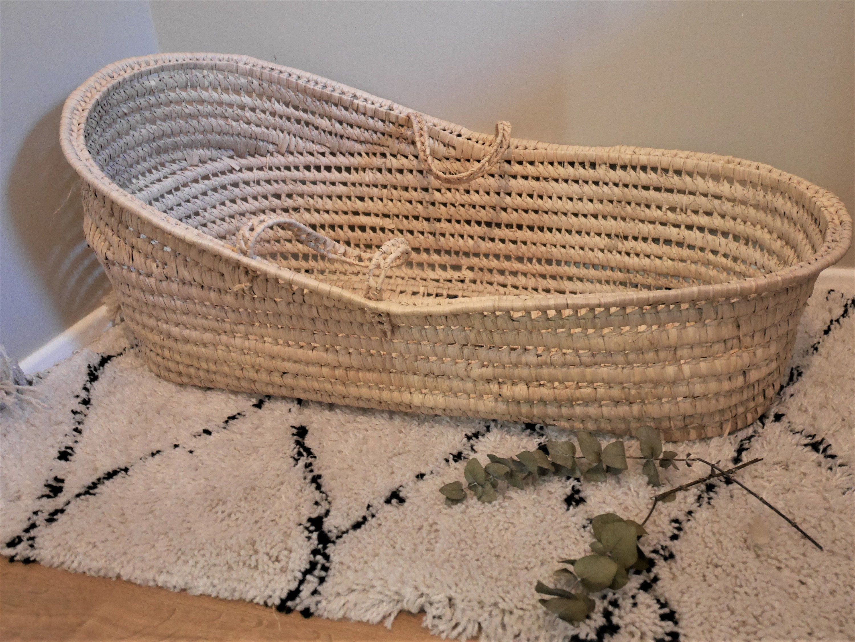 Grand Couffin Pour Bébé en Feuille de Palmier