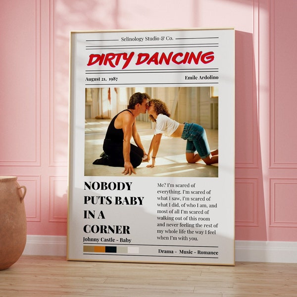 Affiche du film Dirty Dancing | Affiche de film des années 80 | Impression de film | Cadeau de danse sale | Patrick Swayze | Film culte, cadeau de Saint-Valentin