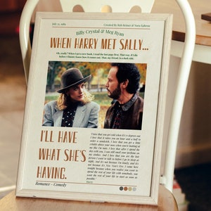 When Harry Met Sally..., 1989 American romantic comedy-drama film, digital file poster ready to download & print instantly, Nora Ephron
