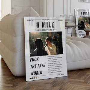 8 Mile Movie Poster, Vintage Movie Wall Art, Eminem Movie, Slim Shady Poster, Vintage Eminem Gift, Retro Eminem, Rap Poster, 00s Movies