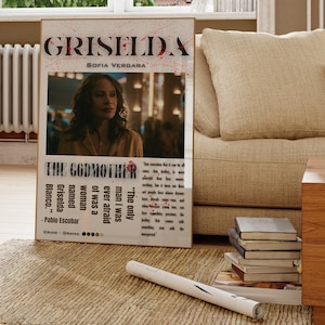 Griselda tv-serie poster, digitale print, Griselda Blanco, maffia-serie print, Sofia Vergara print, Sofia Vergara cadeau, kartelserie