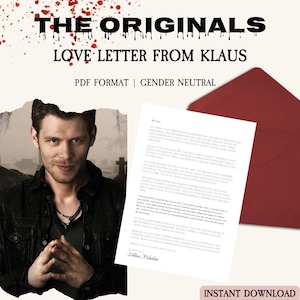 Carta de amor de Klaus / Carta digital / Lenguaje neutro en cuanto al género / Descarga instantánea / PDF / Carta parodia / Los originales / Klaus Mikaelson