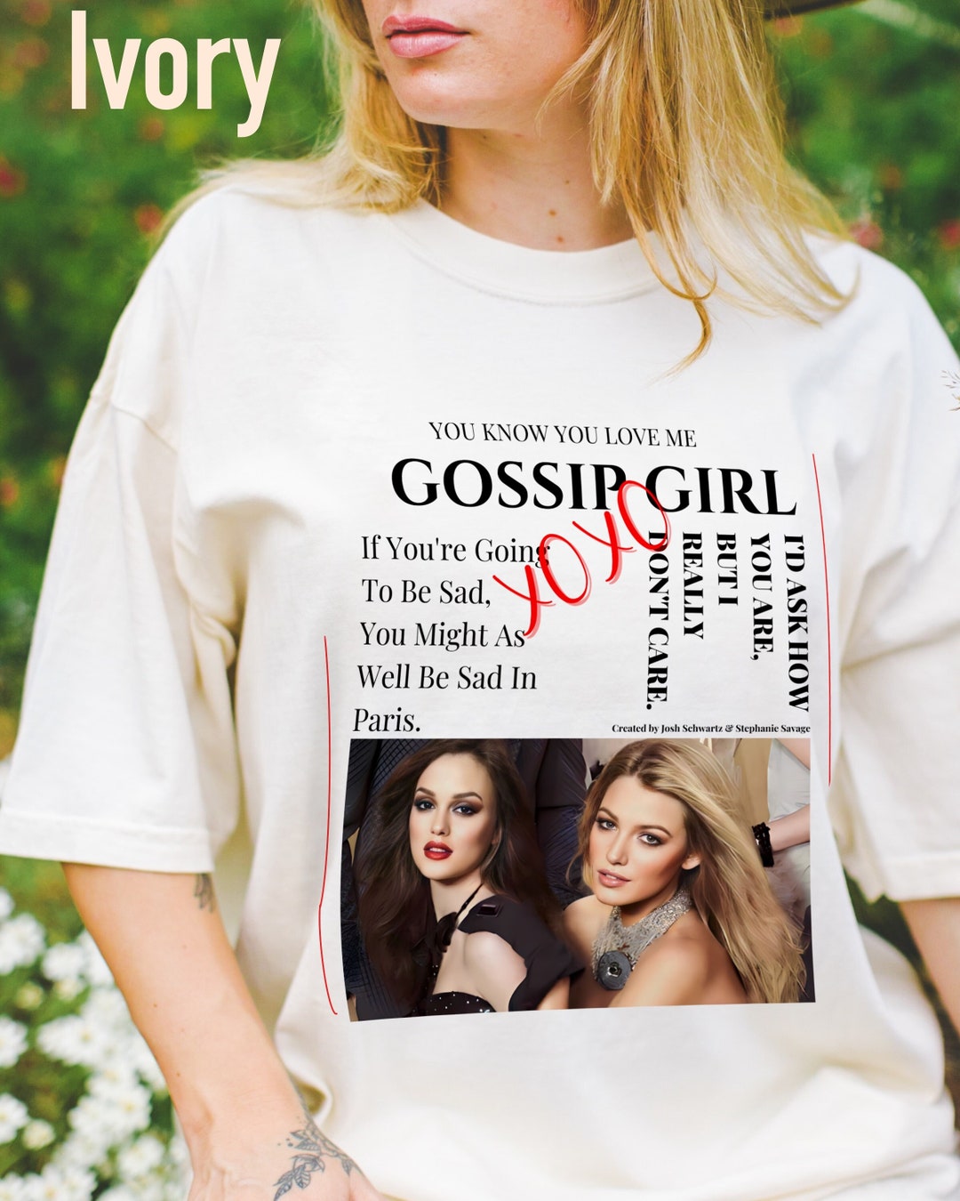 Gossip Girl T-Shirt Da Donna Con Scritta 'You're The Chuck To My Blair', Colore Bianco, Taglia XL, Ufficiale.