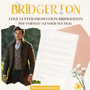 Carta de amor digital de Colin Bridgerton, lenguaje neutro, descarga instantánea, parodia digital, temporada 3 de Bridgerton
