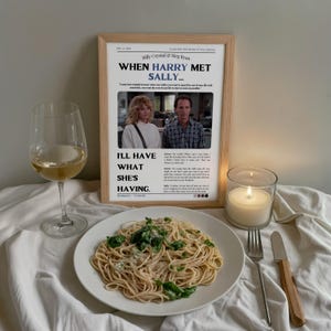 When Harry Met Sally Movie Poster, Minimalist Movie Poster, Romantic, Wall Art Print, Home decor, Couple Gift, Valentine&#39;s Day, Nora Ephron
