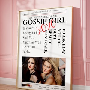 Gossip Girl Tv Show Poster | Gossip Girl Print | Cinema Wall Art | Digital Print | TV Posters | Poster Gifts | Fashion Poster