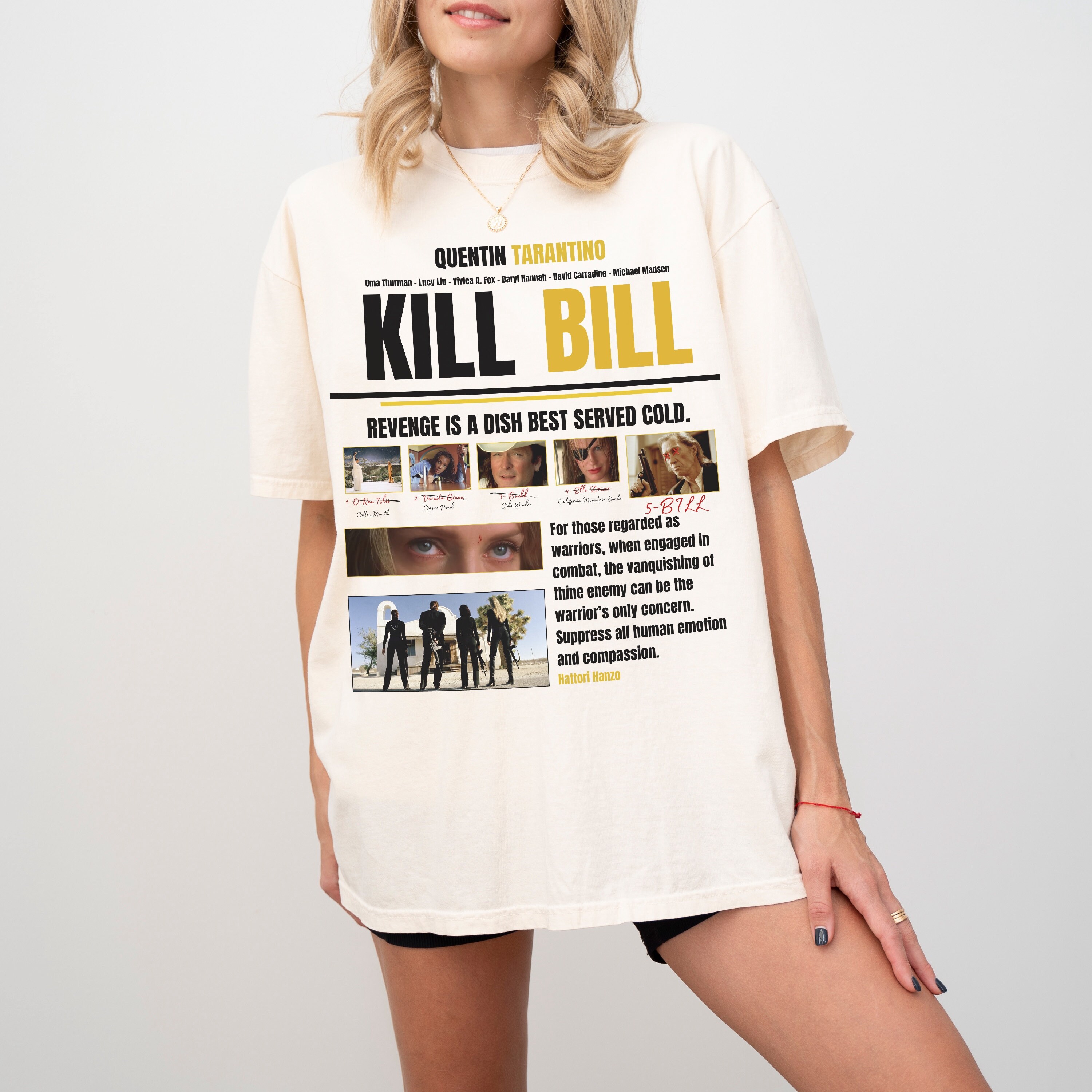5 Kill Bill Movie Shirt, Unisex Retro Japanese Action Film