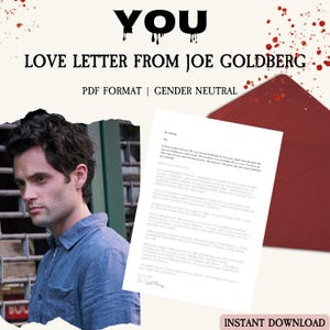 Carta de amor de Joe Goldberg / Carta digital / Lenguaje neutro / Descarga instantánea / PDF / Carta parodia / Tú / Jonathan Moore