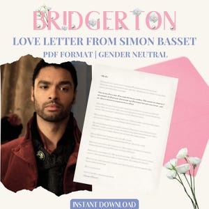 Liebesbrief von Simon Basset, Digitaler Brief, Gender-Neutrale Sprache, Sofort Download, PDF, Digitale Parodie Brief, Bridgerton 1. Saison