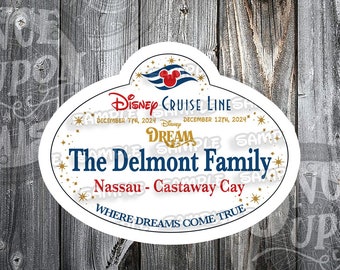 Disney Cruise Magnet Cast Member Inspired Name Tag Magnet Disney Cruise Personalized 8" and 5" Magnets - Stateroom Door Fish Extenders!