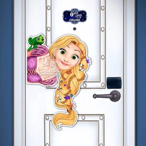 Disney Wish Cruise Inspired EXTRA Large and Large Digitally Painted Tangled Princess Rapunzel Art Disney Magnet - Door Decorating! image 1