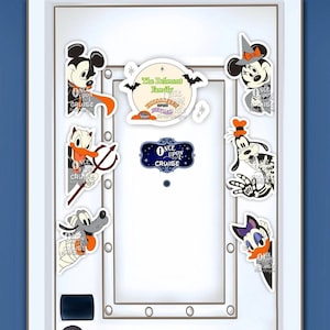 Disney Wish Inspired Mini Haunted Halloween Mickey, Minnie, Donald, Goofy, Pluto and Daisy Art For Disney Cruise Line Stateroom Doors!