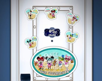 NEW DCL Mickey, Minnie, Donald, Daisy & Goofy Disney Cruise Personalized Castaway Cay Beach Set -Perfect For Decorating Your Stateroom Door!