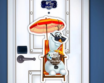 Disney Inspired Large Frozen Summer Olaf The Snowman Painted Character For Disney Cruise Line Stateroom Door Decorating and Fish Extenders!