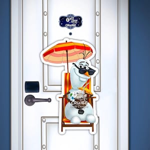 Disney Inspired Large Frozen Summer Olaf The Snowman Painted Character For Disney Cruise Line Stateroom Door Decorating and Fish Extenders!