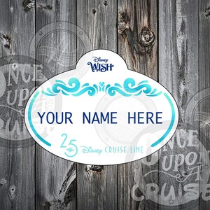 Disney Cruise Custom Cast Member Silver Anniversary At Sea Inspired Name Tag Disney Cruise Personalized Magnets - Disney Cruise Magnet