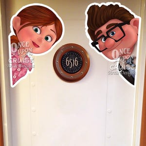 Disney Pixar Inspired Up Carl and Ellie Couple Character Magnets Perfect For Disney Cruise Line Stateroom Door Decorating-Pixar Day At Sea!