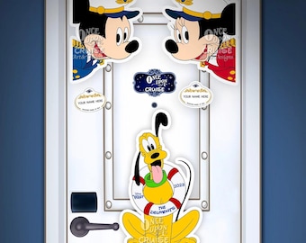 Disney Inspired Captain Mickey Mouse, Minnie Mouse and Pluto Characters For Disney Cruise Line Stateroom Doors!