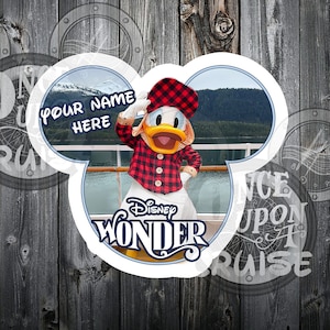 NEW WATERPROOF  DCL Donald Disney Alaskan Cruise Personalized 8" and 5" Magnets - For Decorating Your Stateroom Door or Fish Extenders!