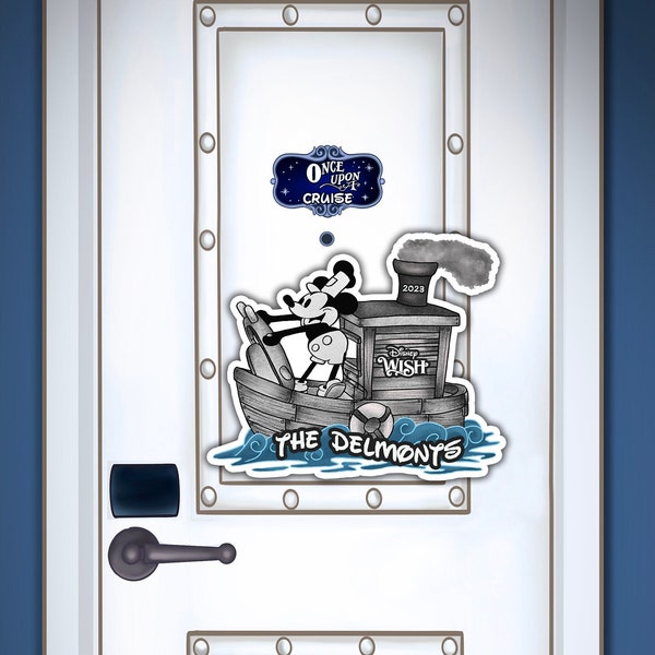 Disney Inspired Extra Large Steamboat Willie Mickey Mouse Painted Character For Disney Cruise Line Stateroom Door Decorating!