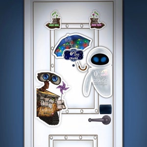 Disney Pixar Inspired Wall-E & Eve Couples Magnets Painted Characters For Disney Cruise Line Stateroom Door Decor, Disney Cruise Magnets