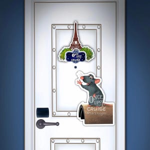 Disney Inspired Ratatouille Remy Eiffel Tower European Cruise Large Magnets For Disney Cruise Line Stateroom Door Decorating! DCL Magnet