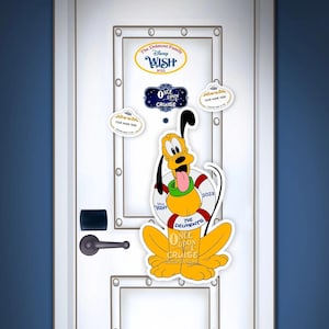 Disney Wish Cruise Sailor Pluto Life Preserver Disney Cruise Name Tag Art Disney Magnets - For Door Decorating Fish Extenders Etc.!