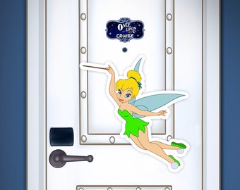 Disney Inspired Extra Large Peter Pan Tinkerbell Fairy Painted Characters For Disney Cruise Line Stateroom Door Decorating!