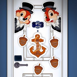 Disney Wish Cruise Chip and Dale Tuxedo New Years Eve Inspired Large Painted Characters For Disney Cruise Line Stateroom Door Magnets!
