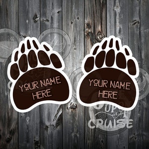 DCL Bear Paw Print Disney Alaskan Cruise Personalized 8&quot; and 5&quot; Magnets - Disney Cruise Magnets, Alaskan Cruise Magnet, Brother Bear Magnet