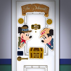 Grands personnages peints personnalisés Lilo et Stitch d'inspiration Disney pour  décoration de porte de cabine de ligne de croisière Disney -  France