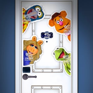Disney Wish Cruise Jim Henson The Muppets Kermit, Miss Piggy, Gonzo and Fozie Inspired Art  Disney Magnet -For Decorating Stateroom Doors!