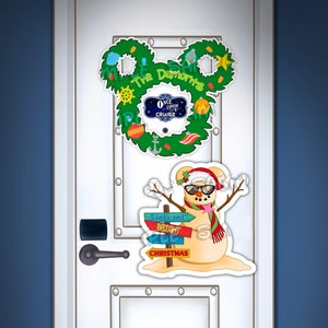 Disney Cruise Holiday Very Merry Christmas On The High Seas Castaway Cay Beach Mickey Snowman Inspired Art Disney Cruise Magnets!