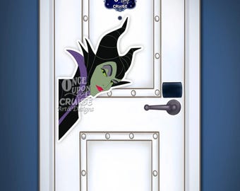 Disney Inspired Extra Large Classic Sleeping Beauty Maleficent Painted Character For Disney Cruise Line Stateroom Door- Disney Cruise Magnet