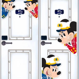 Disney Inspired Captain Mickey & Minnie Magnets Large Painted Characters For Disney Cruise Line Stateroom Door Decorating or Fish Extenders!