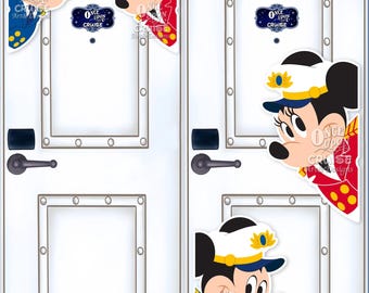 Disney Inspired Captain Mickey & Minnie Magnets Large Painted Characters For Disney Cruise Line Stateroom Door Decorating or Fish Extenders!