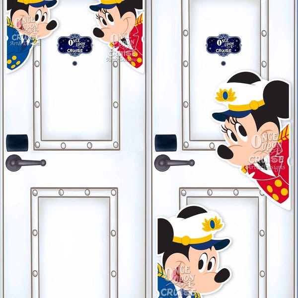 Disney Inspired Captain Mickey & Minnie Magnets Large Painted Characters For Disney Cruise Line Stateroom Door Decorating or Fish Extenders!