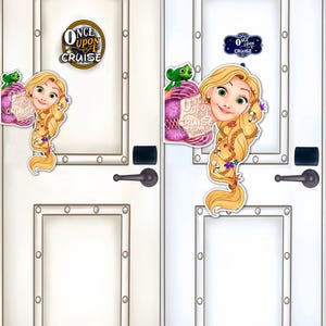 Disney Wish Cruise Inspired EXTRA Large and Large Digitally Painted Tangled Princess Rapunzel Art Disney Magnet - Door Decorating! image 3