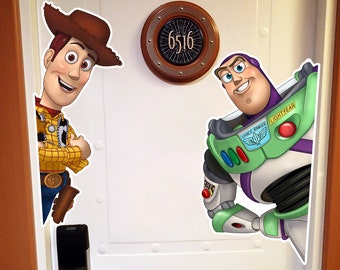 Disney Inspired Pixar Toy Story Woody And Buzz Extra Large Painted Characters For Disney Cruise Line Stateroom Door Decorating!