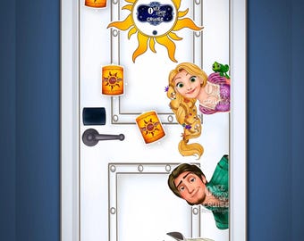 Disney Wish Cruise Package Version 3 Large Digitally Painted Tangled Rapunzel Inspired Art  Disney Magnet -For Decorating Stateroom Doors!