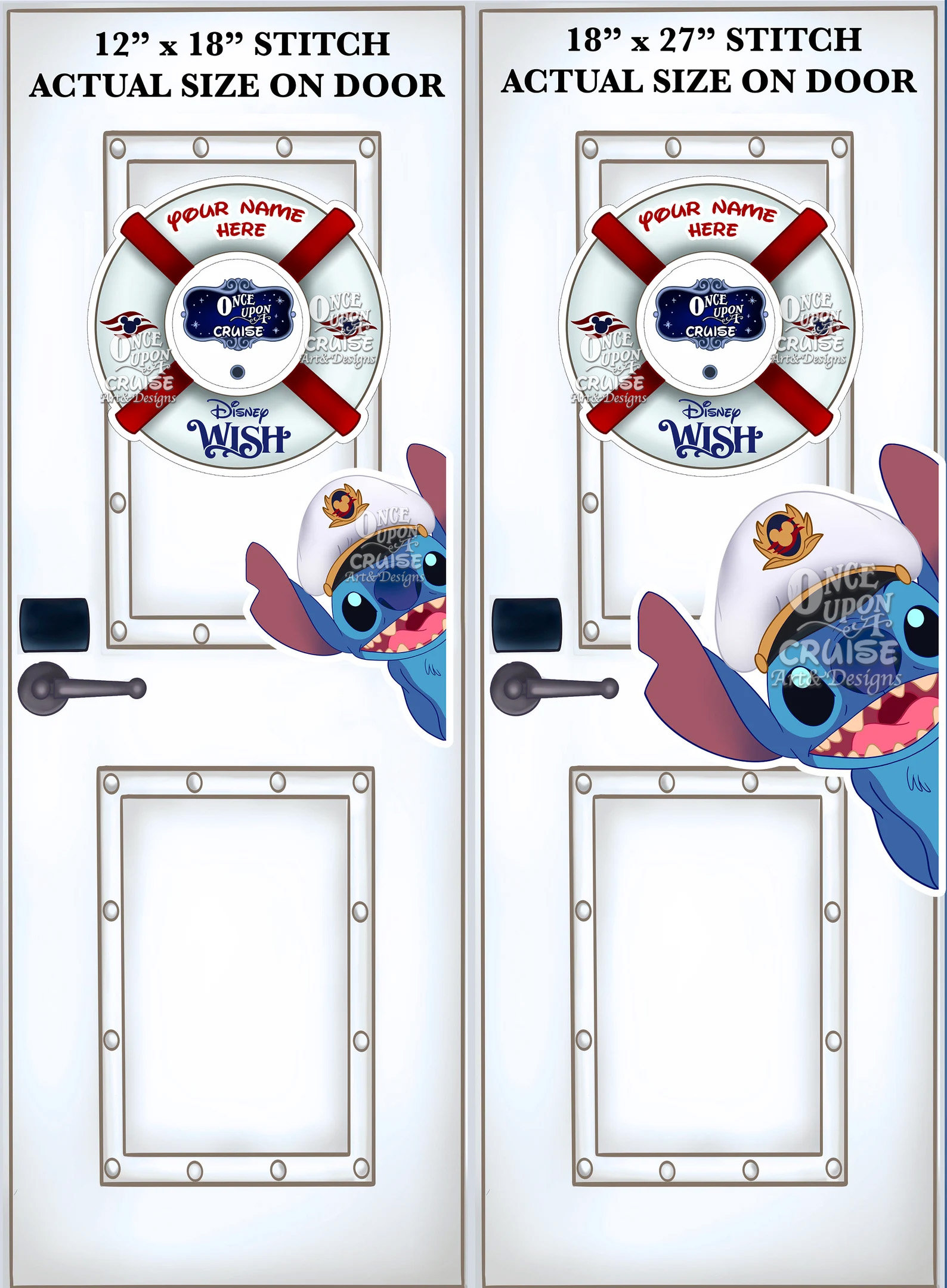 Disney Wish Cruise Stitch and Porthole Life Preserver Inspired
