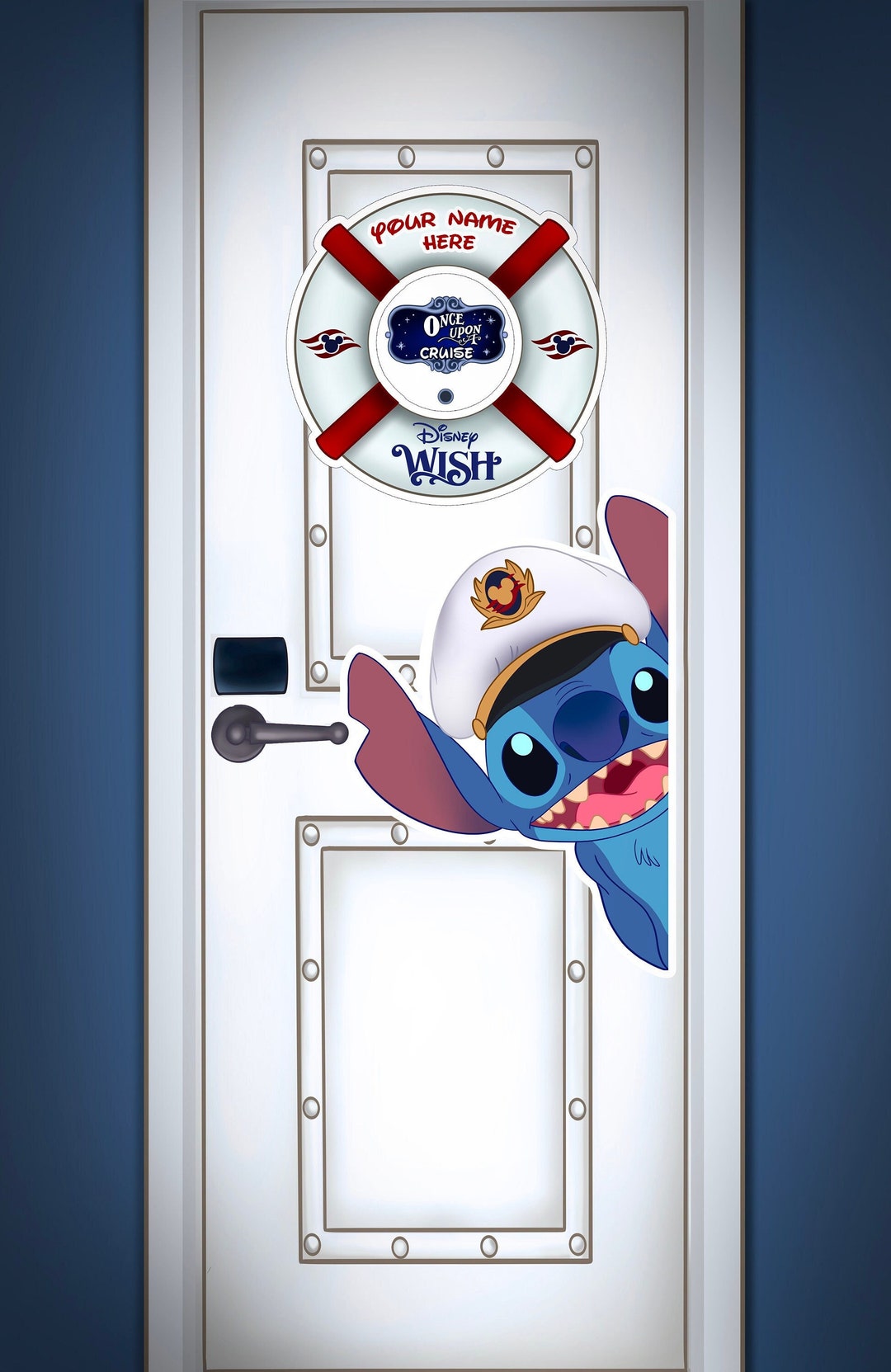 Disney Wish Cruise Stitch and Porthole Life Preserver Inspired Large ...