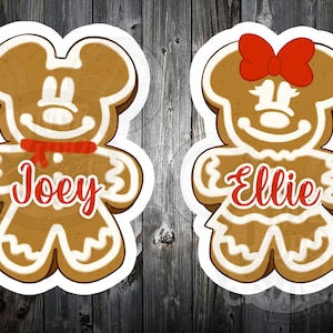 DCL Disney Cruise Line Inspired Gingerbread Mickey & Minnie Very Merry Christmas Cruise Personalized 8&quot; and 5&quot; Magnets! Disney Cruise Magnet